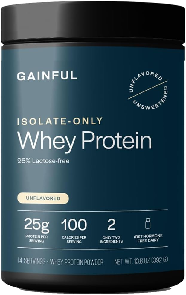 Gainful Whey Protein Isolate Powder, 25g Clean Protein per Serving, Unflavored, Supports Lean Mus... | Amazon (US)