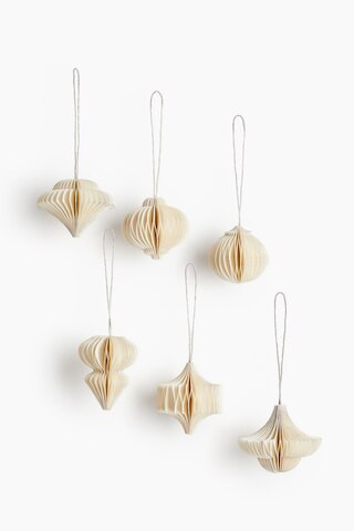 H & M - 6-pack paper Christmas decorations - White | H&M (UK, MY, IN, SG, PH, TW, HK)