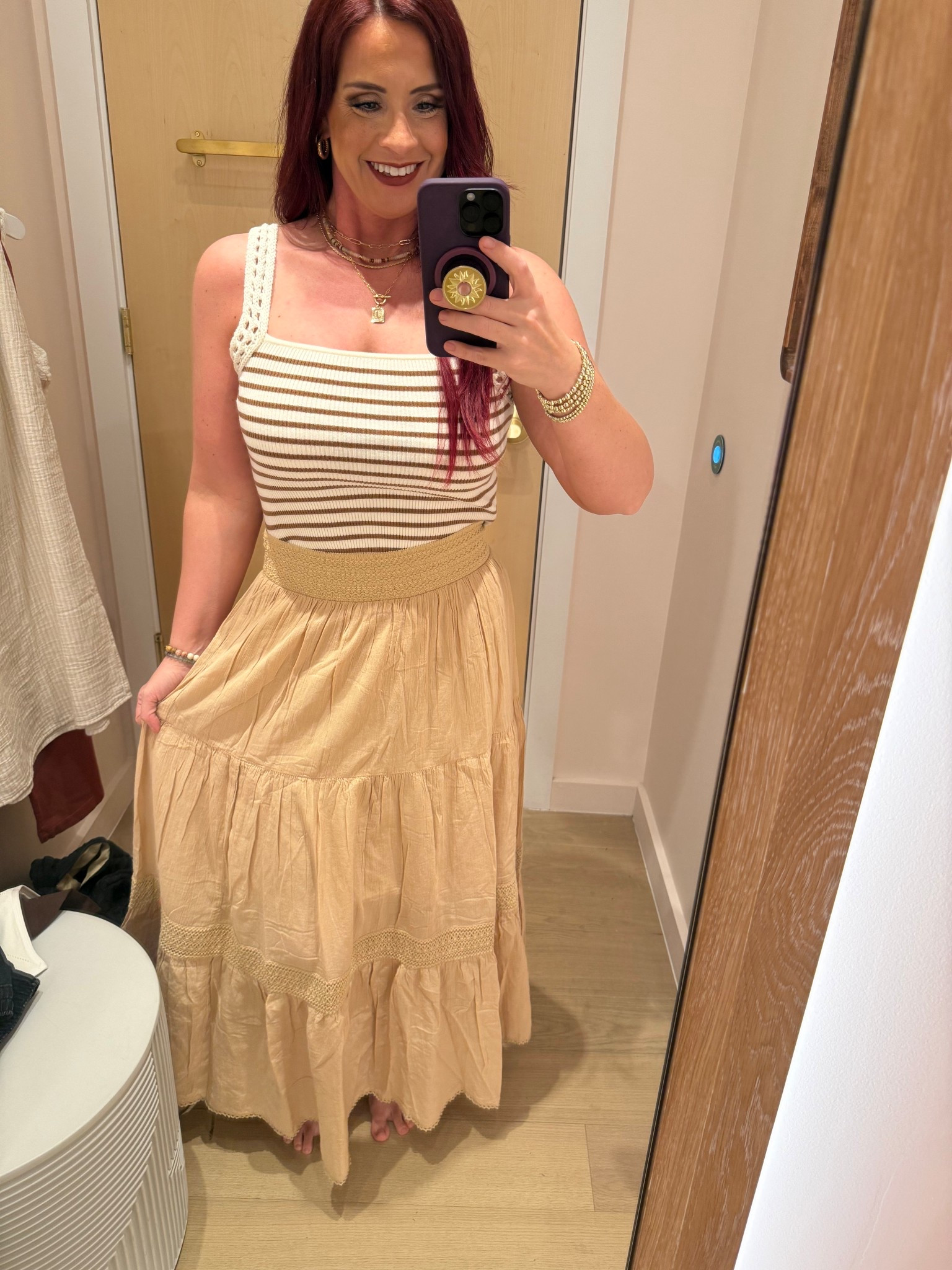 Aerie boho crochet striped top with a crochet maxi skirt 

#LTKStyleTip #LTKSeasonal