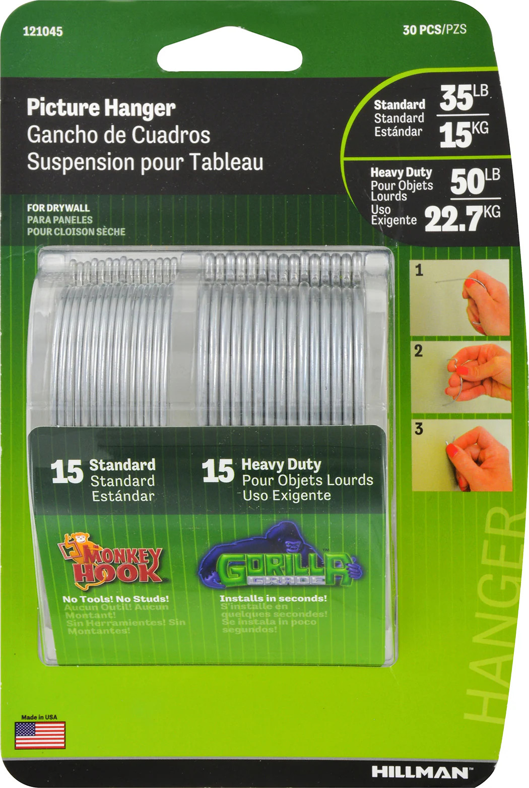 Hillman Steel 50-lb Capacity Hanging hooks and nails 30 - Pack one_size | 121045 | Lowe's