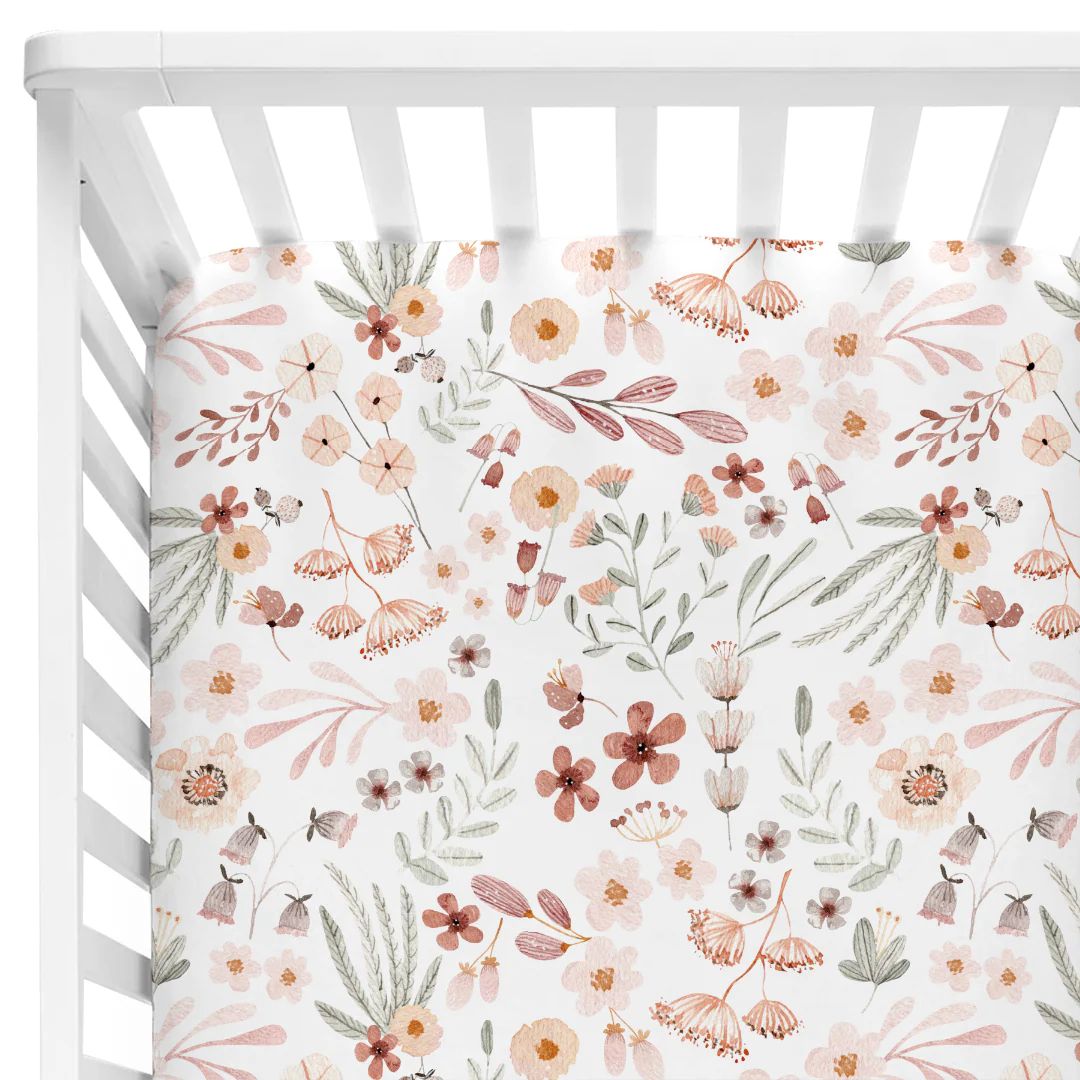 Wren's Wildflower Crib Sheet | Caden Lane