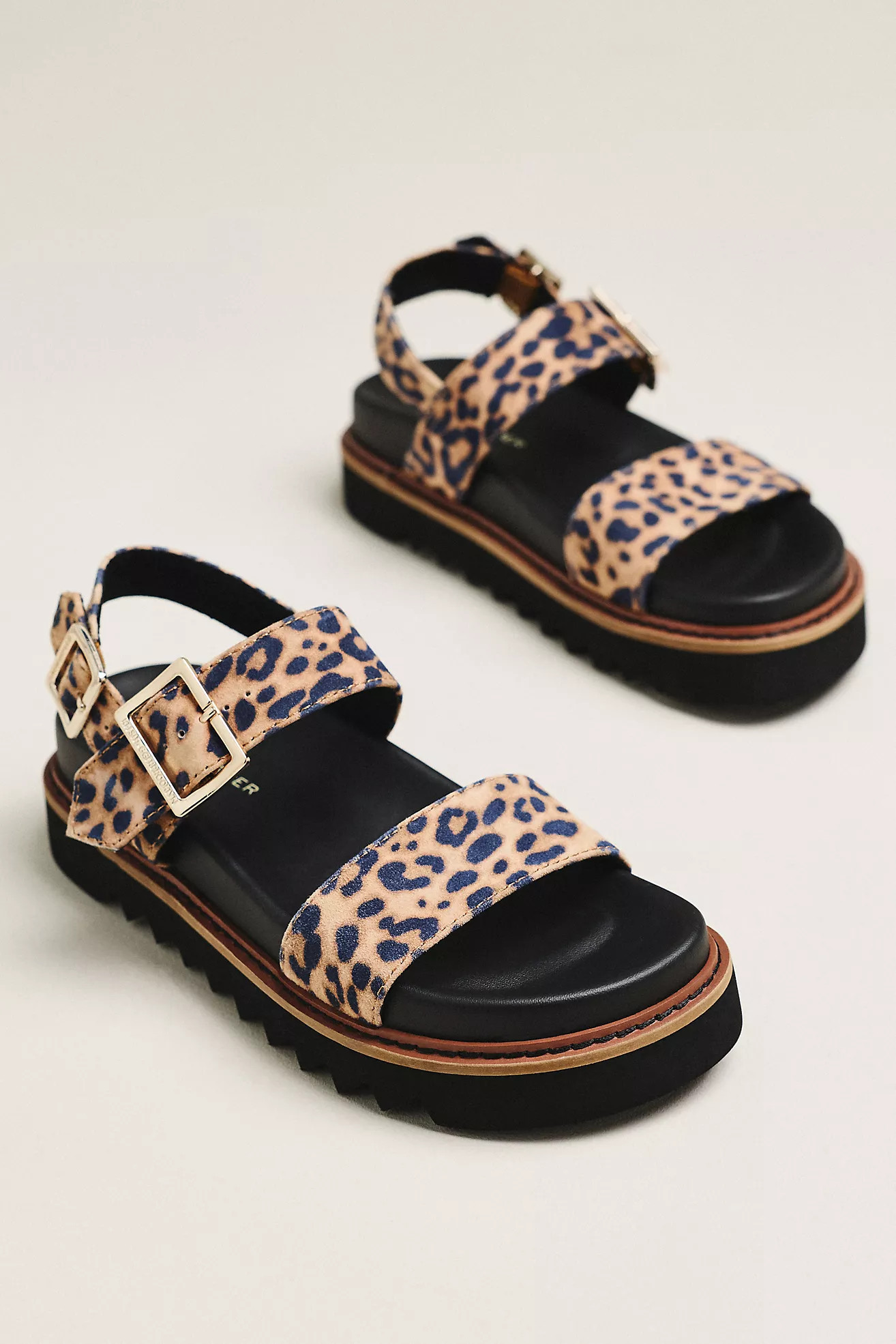 Kelsi Dagger Brooklyn Kel Leopard Double-Strap Sandals | Anthropologie (US)