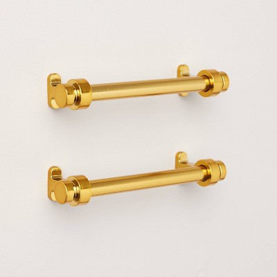 3.75" Vintage Cuffed Drawer Pulls Brass Plated (Set of 2) - Hearth & Hand™ with Magnolia | Target
