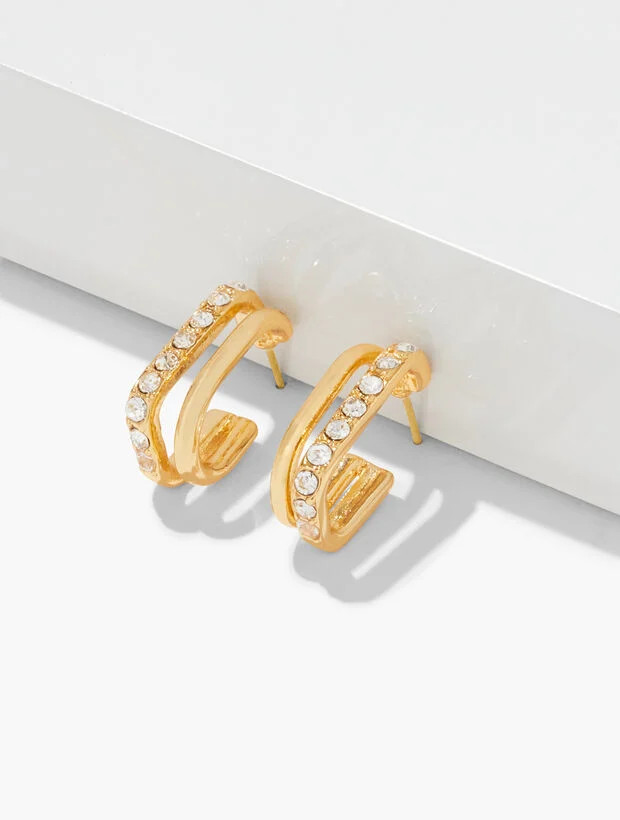Sculpted Link Hoop Earrings | Talbots