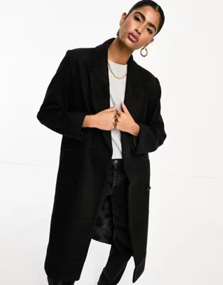 ASOS DESIGN twill dad coat in black | ASOS (Global)