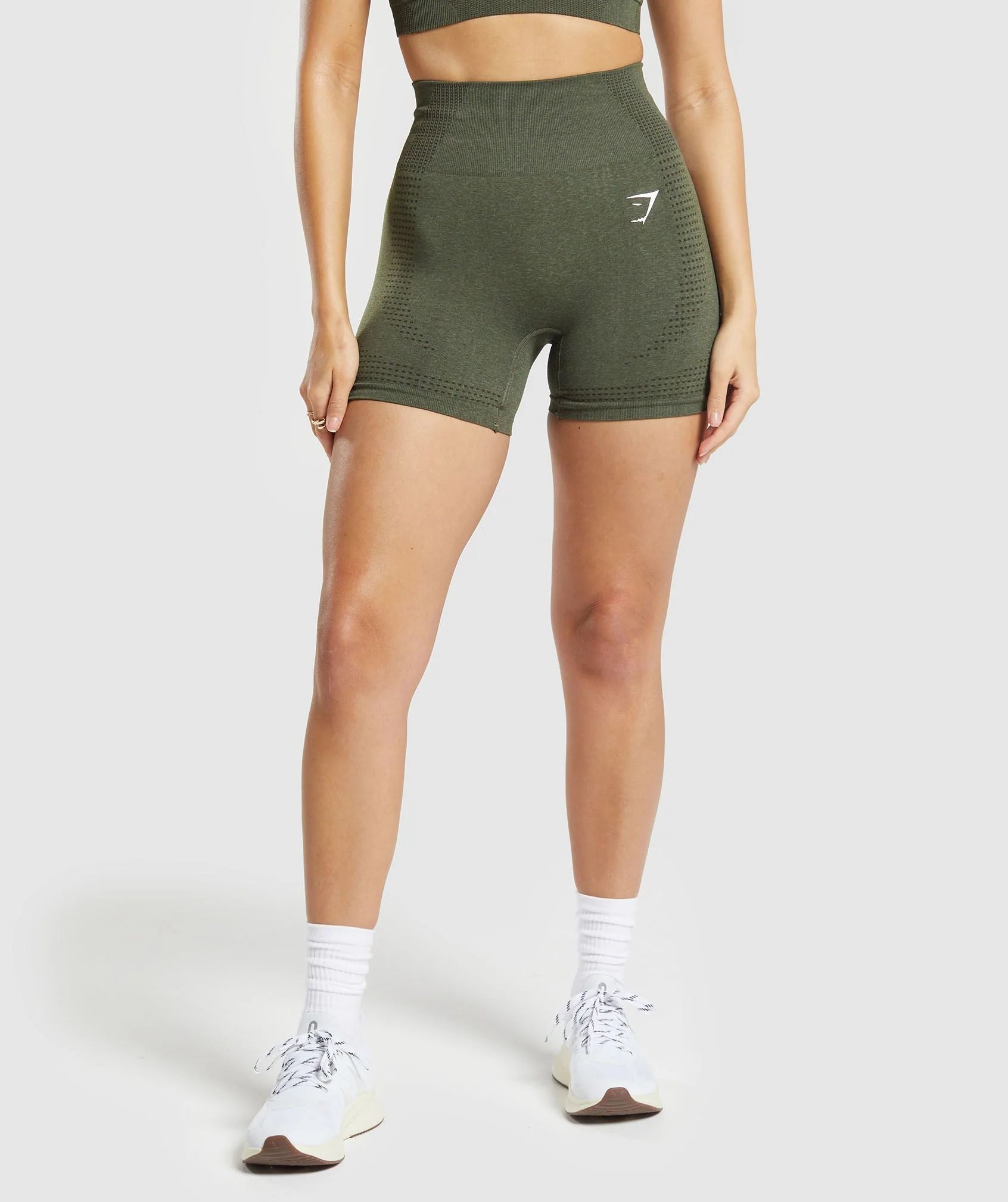Gymshark Vital Seamless 2.0 Shorts - Base Green Marl | Gymshark US