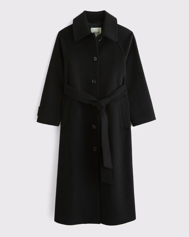 Wool-Blend Belted Coat | Abercrombie & Fitch (US)
