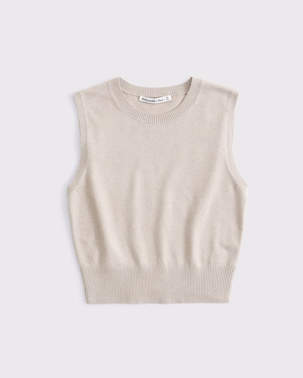 LuxeLoft Shrunken Sweater Shell Top | Abercrombie & Fitch (US)