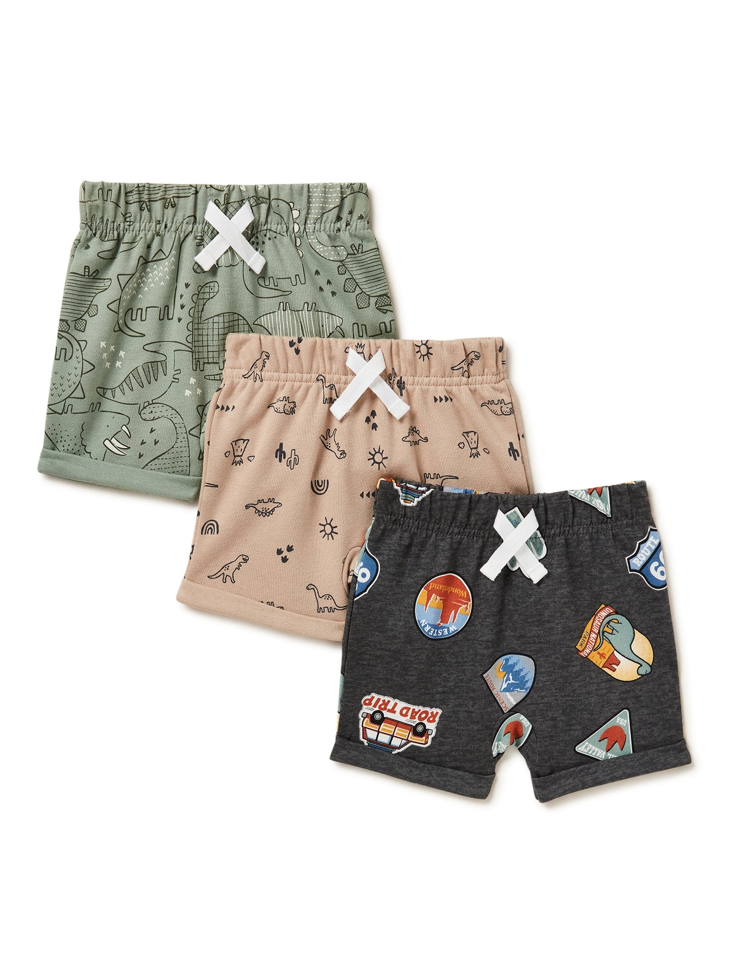 Garanimals Baby Boy French Terry Cloth Shorts, 3-Pack, Sizes 0/3-24 Months - Walmart.com | Walmart (US)