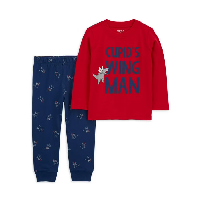 Carter's Child of Mine Baby and Toddler Boy Valentine's Day Outfit Set, 2-Piece, Sizes 12M-5T | Walmart (US)