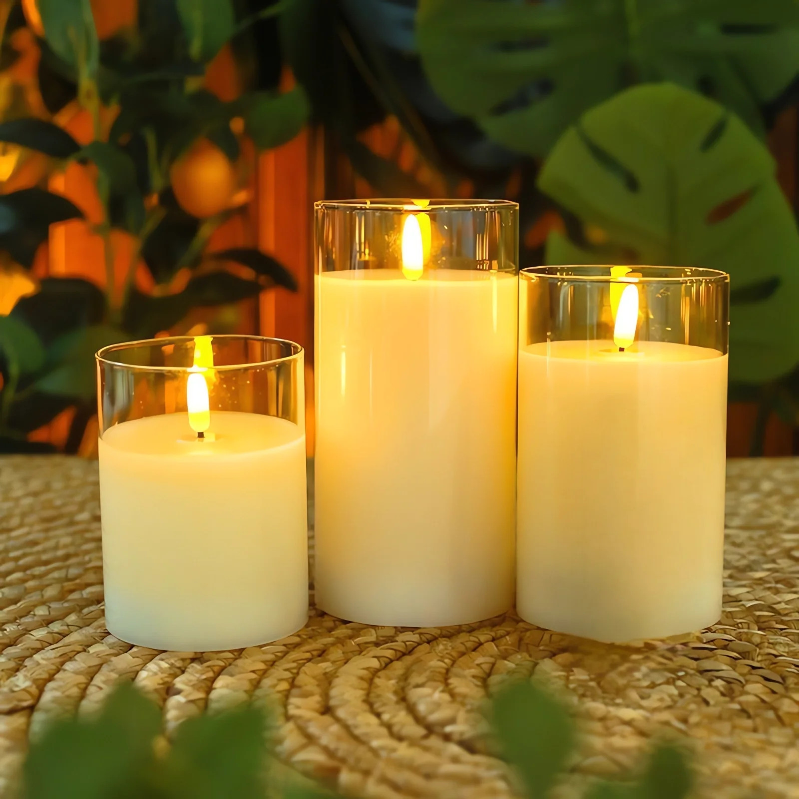Flameless Candles,Flickering Flameless Candles ,Swinging flame, LED Pillar Candles,Set of 3 | Walmart (US)