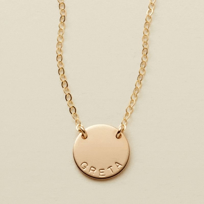 Made By Mary Mini Zola Disc Necklace | Hand Stamped,Always Center | Made by Mary (US)