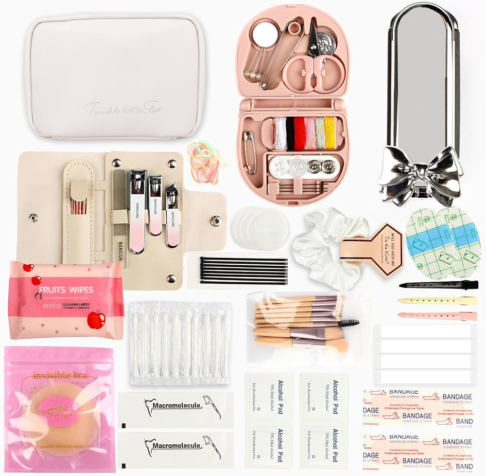 Women's Emergency Kit for Weddings - Survival Set With Makeup Bag, 36 Pc Essential Items for Brid... | Amazon (US)