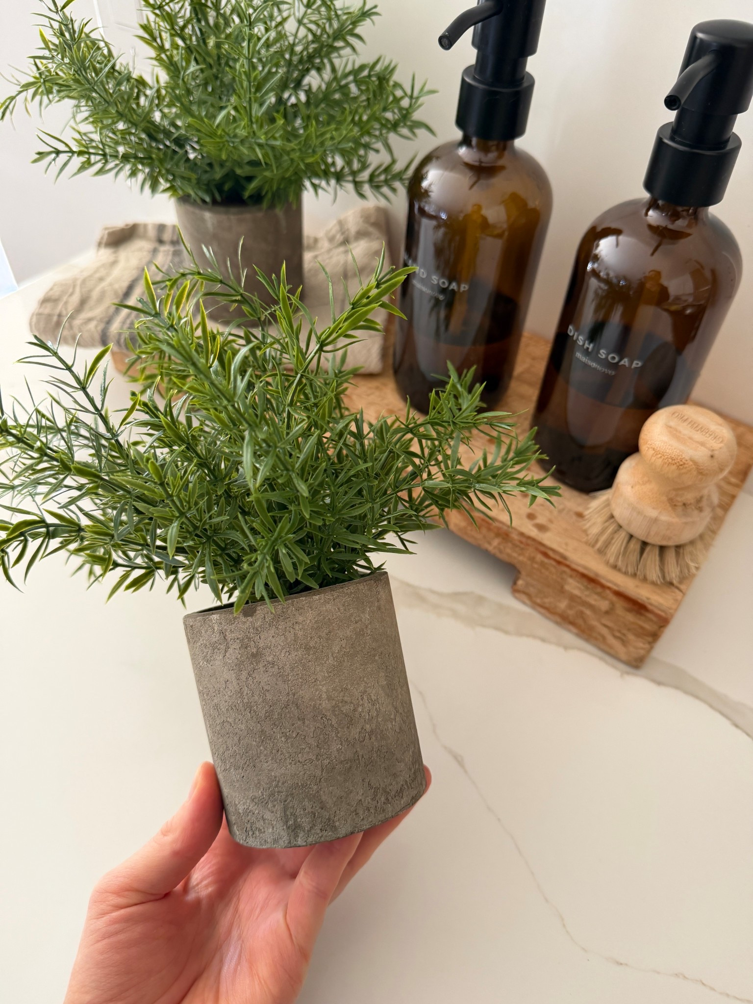 okay these might be one of my favourite little finds lately 🥹🤎

I found this mini rosemary plant set on Amazon (it comes as a pack of two!!) and they’re already in these concrete-look planters which makes them feel so elevated and simple

I have them scattered around my kitchen and they just add that soft, lived-in, earthy touch without trying too hard
 

#LTKhome #LTKcanada #LTKsale