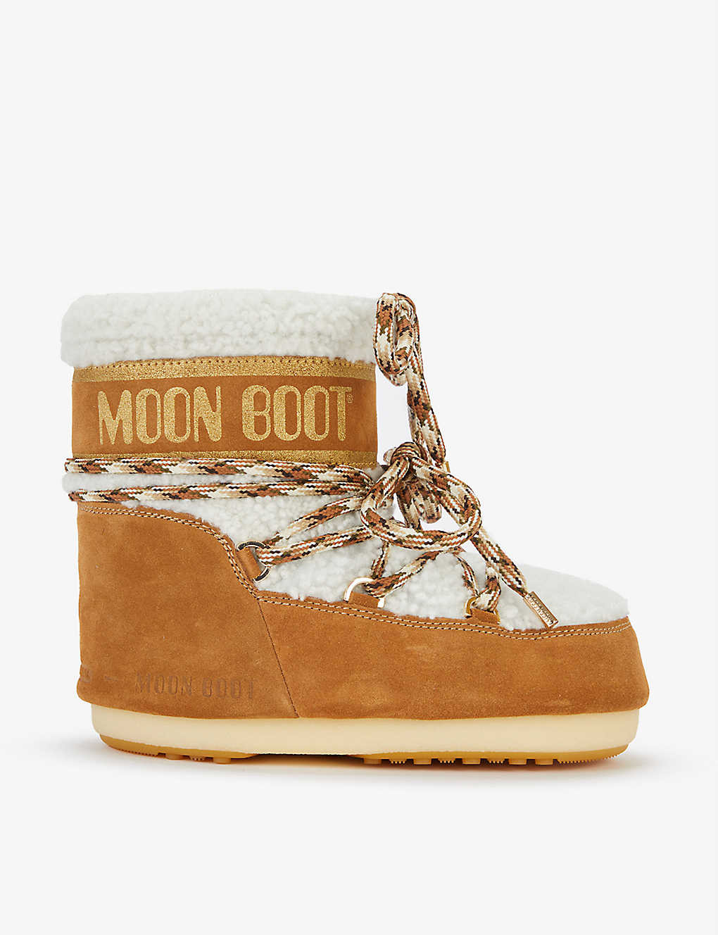 Logo-embossed lace-up shearling snow boots | Selfridges
