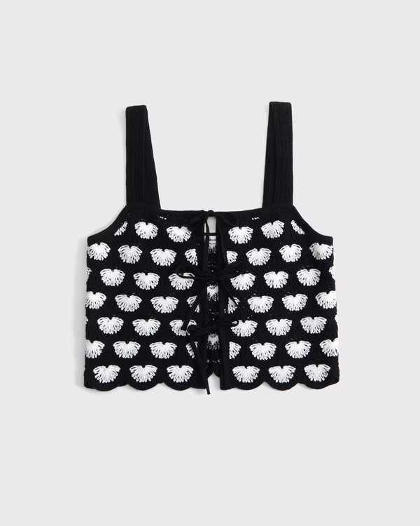 Women's Crochet-Style Tie-Front Tank | Women's Tops | Abercrombie.com | Abercrombie & Fitch (US)