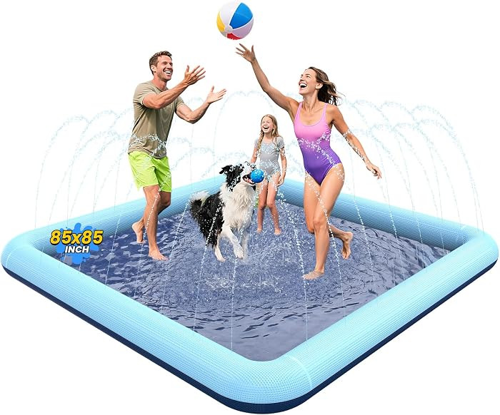 Non-Slip Splash Pad for Kids and Dog, Thicken Sprinkler Pool Summer Outdoor Water Toys - Fun Back... | Amazon (US)