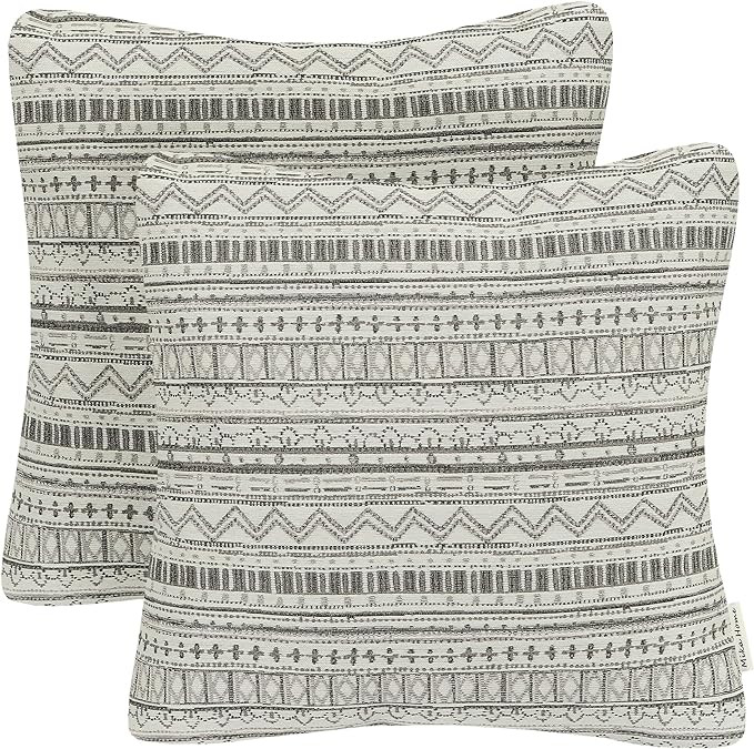 Mika Home Pack of 2 Decorative Square Throw Pillow Covers Cushion Cases for Sofa Couch, Bohemian ... | Amazon (US)