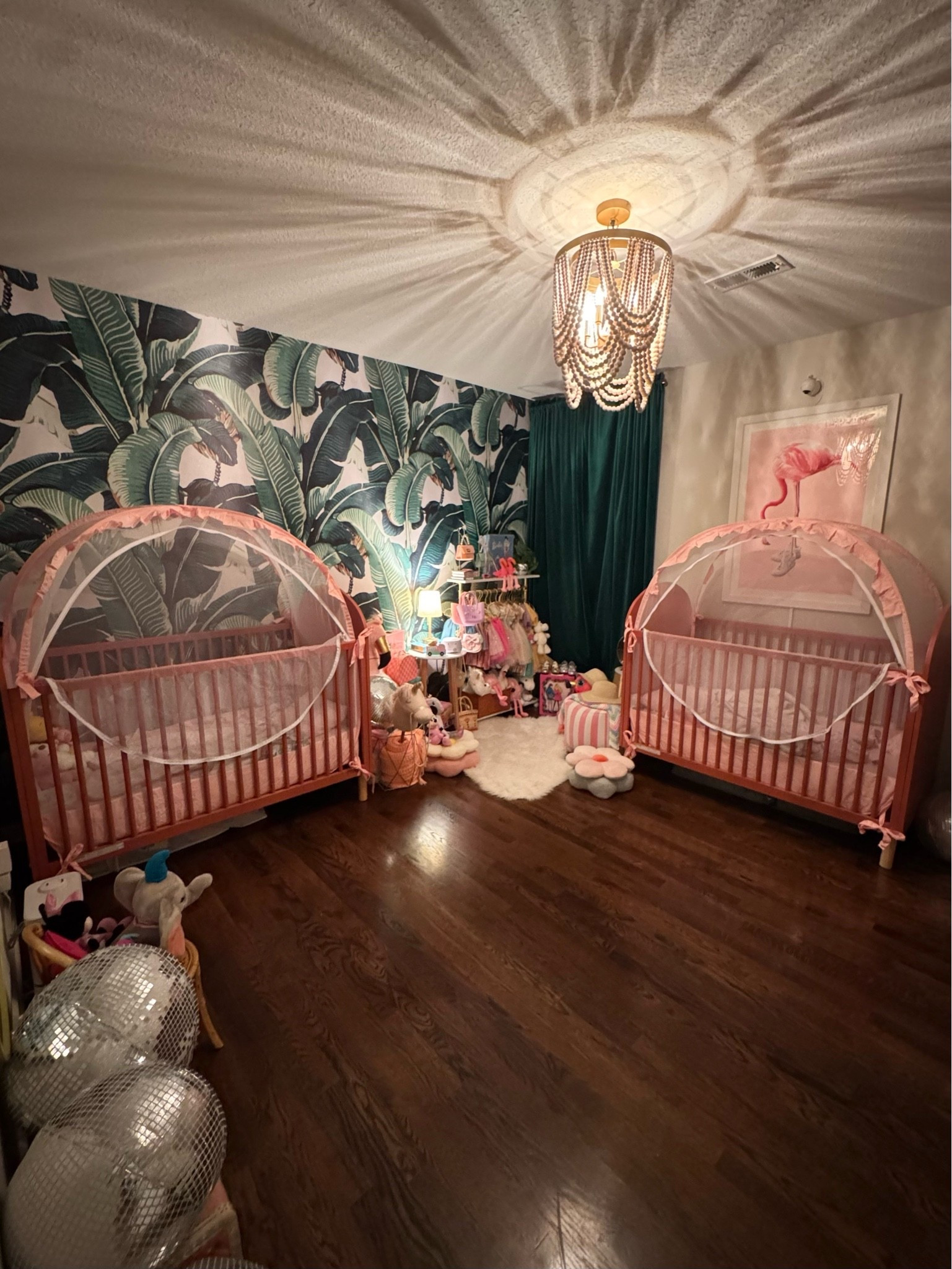 If you are a twin mom, or a mom in general, and you’re struggling with keeping your toddler in their beds —I cannot stress how much these “princess tents” have saved me 😅

They also work if you’ve switched to a toddler bed but we chose to put the walls back up for now bc my girls are wiiiild. They zip up and even come with little clasps to essentially lock your child in 😂🙈

I was going into my girls’ room 20+ times and they’d try to stay up until after midnight when we converted to toddler beds. Now they’re excited to be in their princess tents!

Walmart, nursery, twin nursery, baby girl nursery, palm print wallpaper

#LTKmomlife #LTKBaby #LTKKids