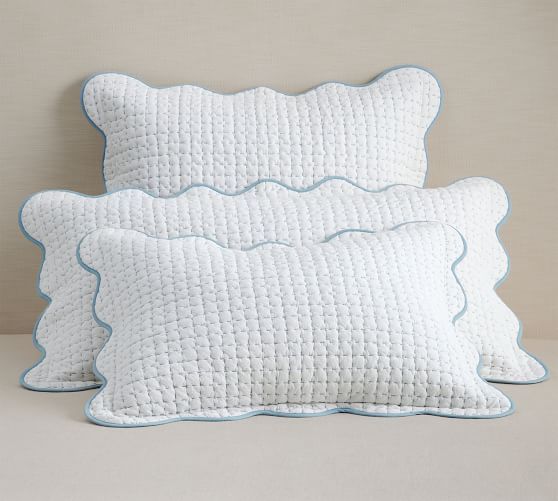 Julia Berolzheimer Beau Scallop Pickstitch Cotton Quilted Sham | Pottery Barn (US)