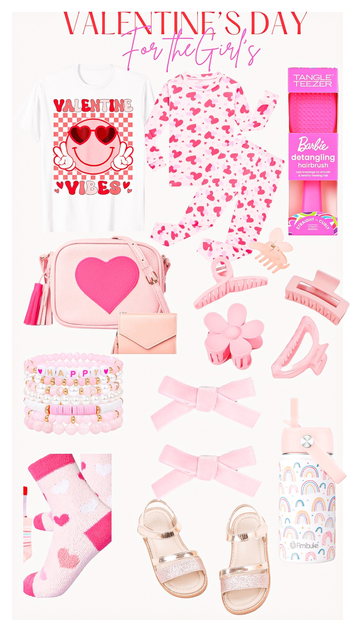 VALENTINES DAY
for the girls 💝

Kids fashion, gifts for her, kids gifts, Valentine’s Day,valentines pajamas, kids pajamas, kids shirt, kids valentines shirt, pink hair brush, pink purse , heart purse , kids purse, hair clips, kids hair accessories, pink bows, kids bracelets, kids tumbler, drink tumbler, rainbow drink tumbler, fuzzy socks 

#LTKGiftGuide #LTKstyletip #LTKkids