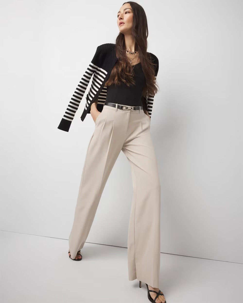 Pleated Wide Leg Pants | White House Black Market