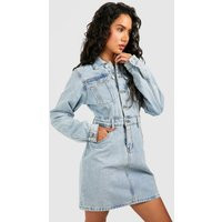 Womens Western Denim Shirt Dress - Blue - 10 | boohoo (US & Canada)