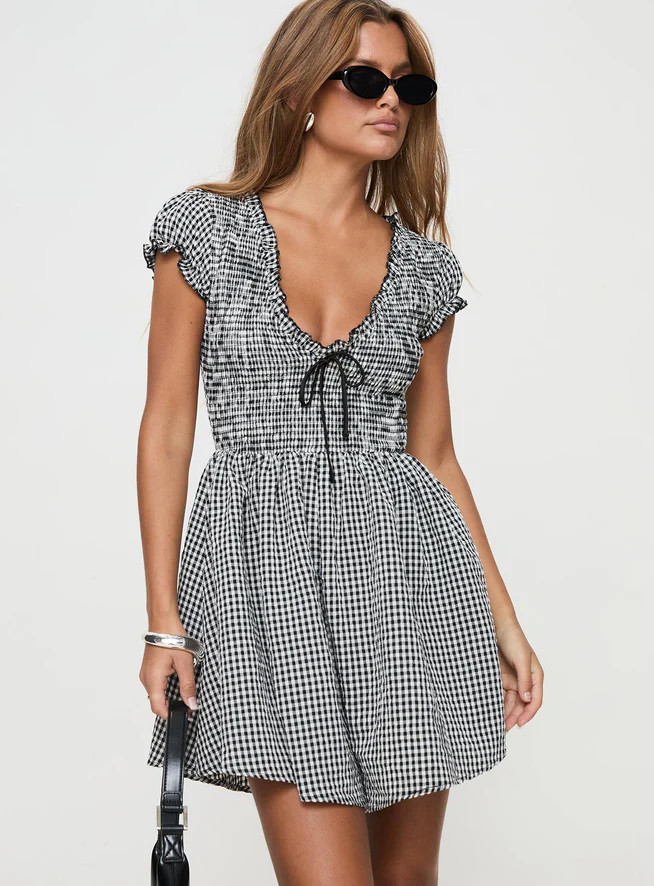 Wescott Gingham Playsuit Black / White | Princess Polly US