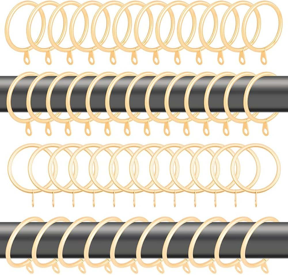 28 pcs 1.5-Inch Inner Diameter Metal Drapery Rings Curtain Rings with Eyelets, Decorative Curtain... | Amazon (US)