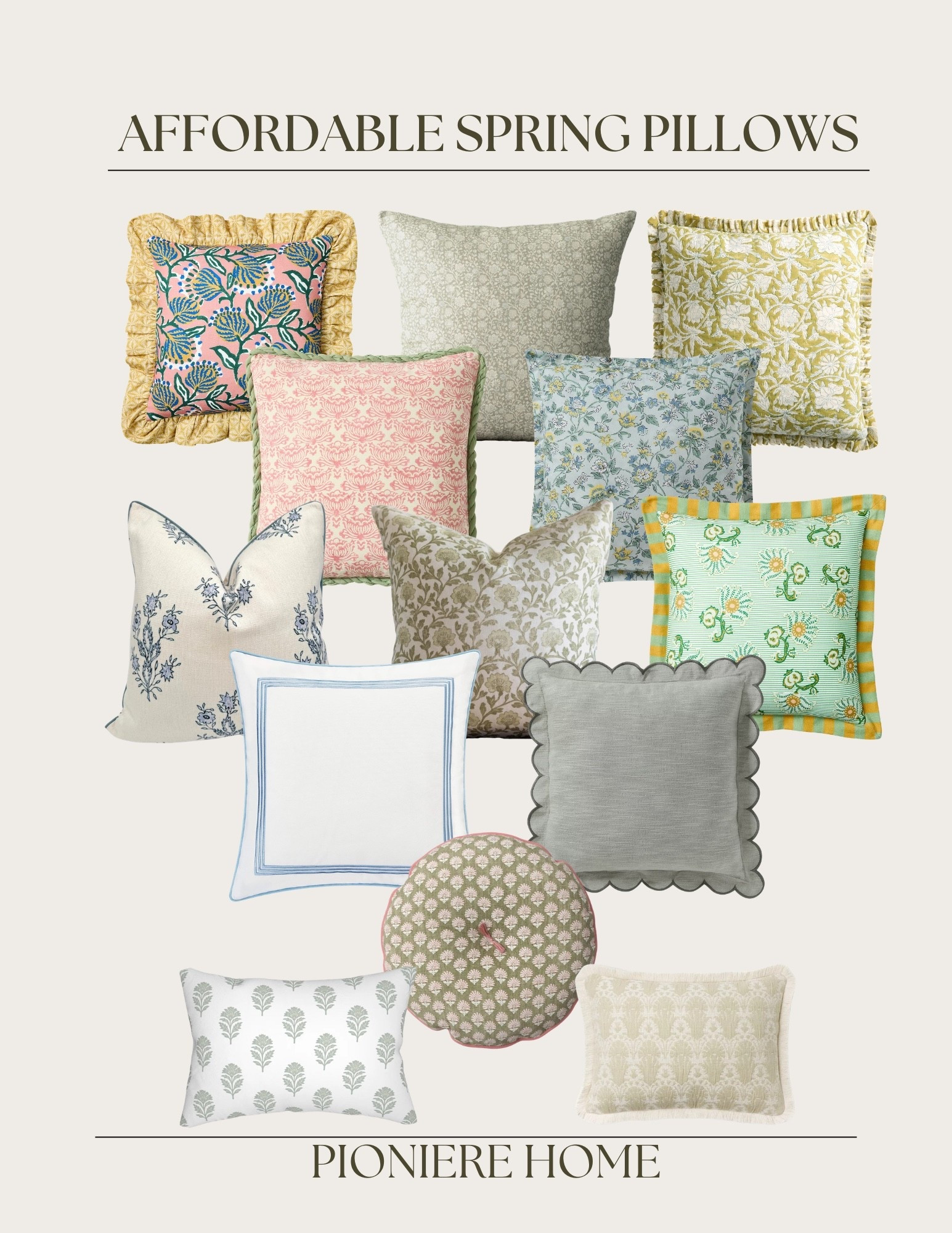 Affordable spring throw pillows, pillows under $40, blocprnt pillows, ruffe throw pillows, floral throw pillows, woven nook, west elm, target, amazon, Walmart pillows  

#LTKSaleAlert #LTKHome #LTKSeasonal