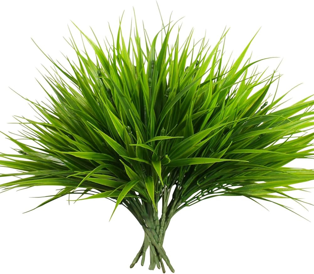12 Bundles Fake Plant Wheat Grass Stems Artificial Monkey Grass Faux Onion Grass Greenery Outdoor... | Amazon (US)