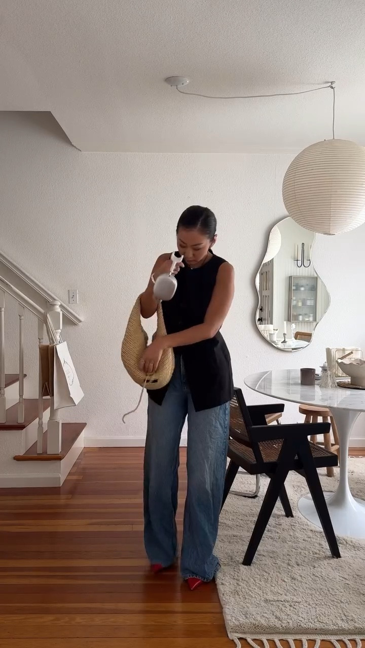 Day 5 of summer outfits after a brief hiatus — can’t stop wearing this @aligne vest 🙂‍↕️