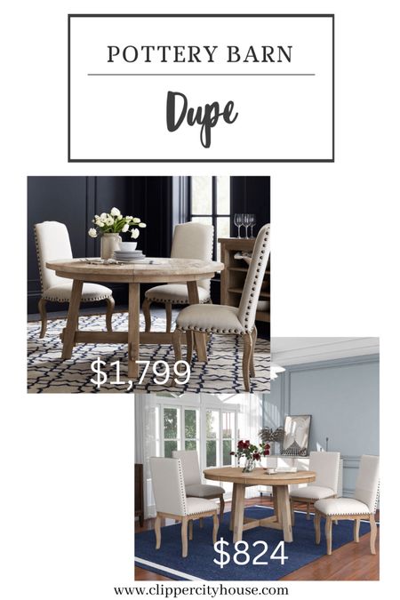 Pottery barn dupe alert. I was searching for round extendable dining room tables when I found this one that is similar to the Toscana extendable dining table! Not only is the table half the price, but it also comes with four dining chairs. I mean that’s a deal that you can’t pass up.

X shaped base round table, wood, round extendable dining table, farmhouse rustic dining set, dining table with chairs, upholstered dining chairs, kitchen table, Pottery Barn table, Pottery Barn furniture, Pottery Barn kitchen, bistro kitchen table, kitchen, dining table, round wooden dining table

#LTKFind #LTKhome #LTKSale