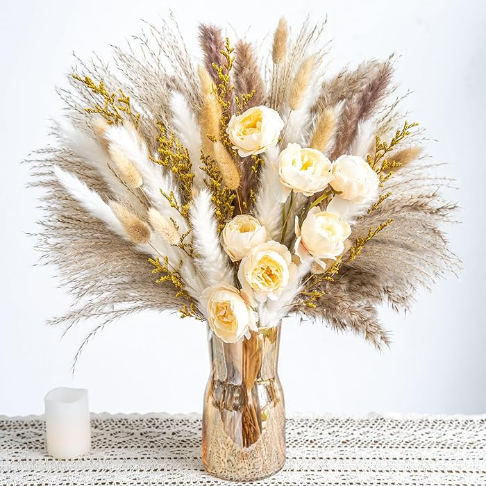 Boho Decor Bouquet - Artificial Flowers and Pampas Grass Decor kit,Mix Dried Flower Arrangement B... | Amazon (US)