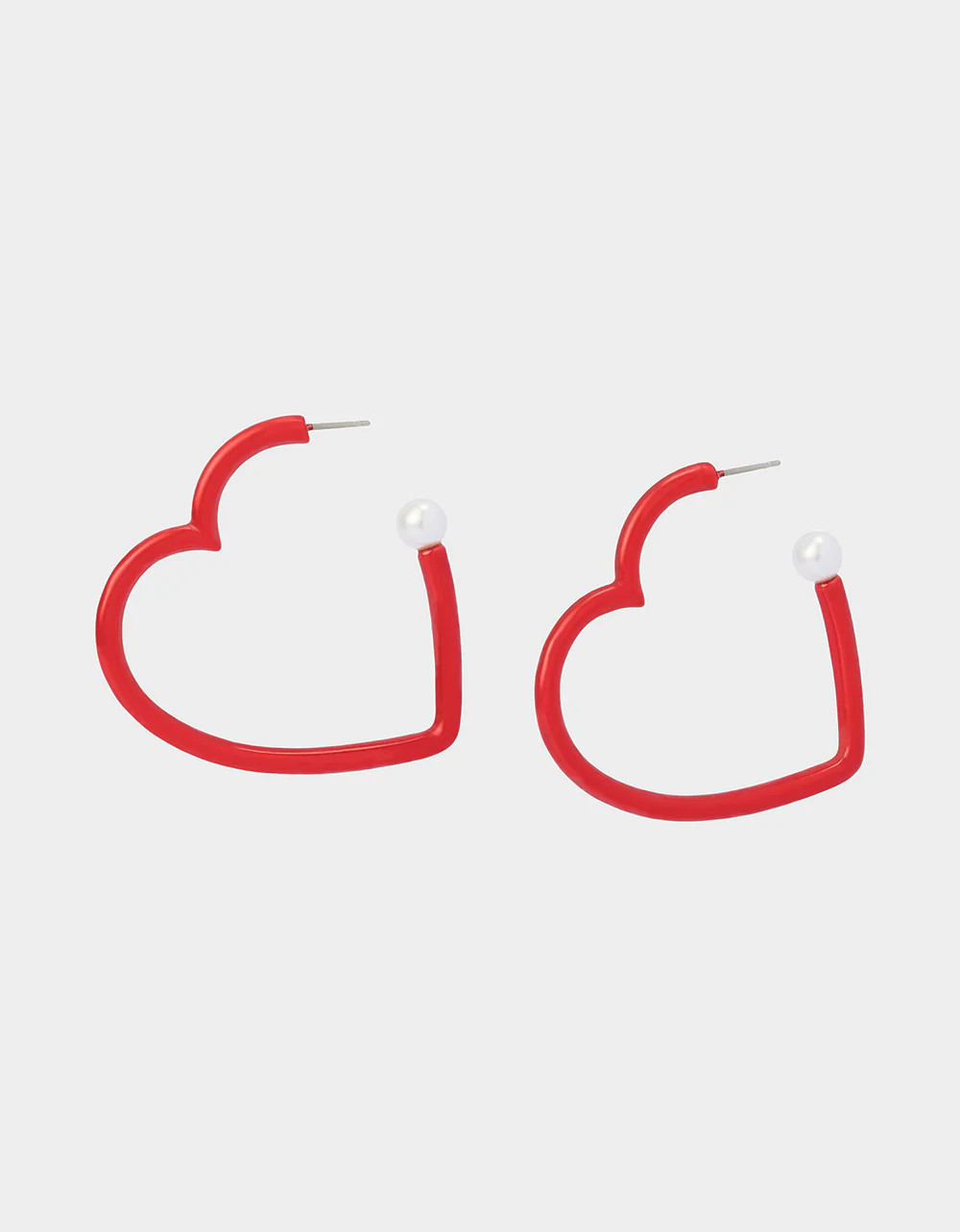 HEART HOOP EARRINGS RED Women's Valentine's Day Heart Hoop Earrings | Betsey Johnson