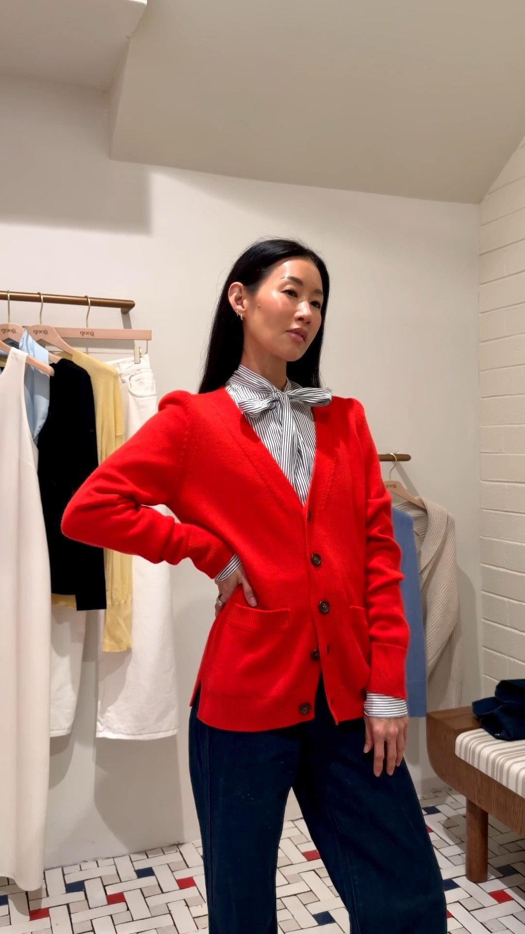 Stopped by the @goop store and picked up a few new spring pieces and beauty. Check out what I tried on. Love their capsule, high quality clothing and of course their clean beauty products. Wearing xs in all pieces. 

#LTKWorkwear #LTKOver40 #LTKvlog