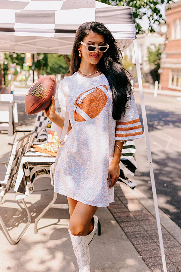 Life Of The Tailgate Sequin T-Shirt Dress | Impressions Online Boutique