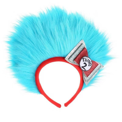 HalloweenCostumes.com One Size Fits Most   Dr. Seuss Cat in the Hat Thing 1 & Thing 2 Costume Fuzzy Headband, Black/Red/Blue | Target