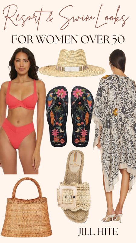 Resort wear, vacation outfits, swimsuit, beach wear, beach hat, beach bag, straw bags, swim style, swim cover up, packing for vacation, kimono, fashion over 40, summer sandals

#LTKswim #LTKSeasonal #LTKover40