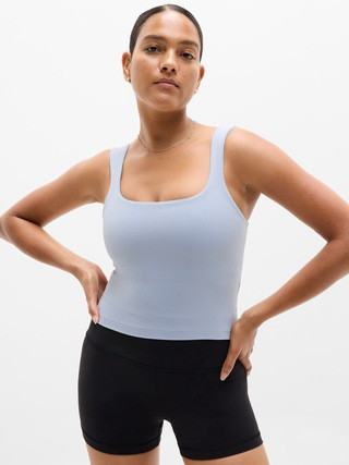 Transcend Square Neck Crop Sports Bra D-DD | Athleta