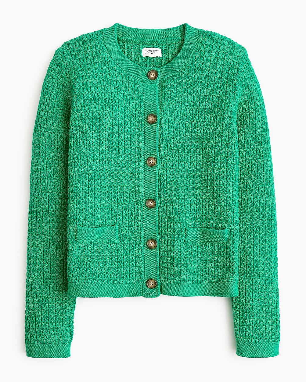 Stitched crewneck cardigan sweater | J.Crew Factory