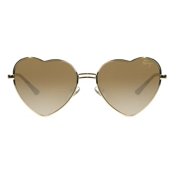 Betsey Johnson Women's Gold Heart Shaped Sunglasses - Walmart.com | Walmart (US)