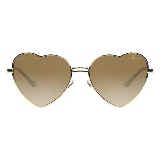 Betsey Johnson Women's Gold Heart Shaped Sunglasses - Walmart.com | Walmart (US)