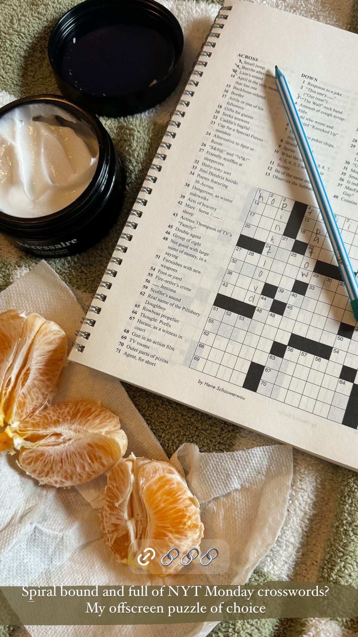 The NYT Monday Crossword is my off-screen puzzle of choice. This is the spiral bound book option.  

 #LTKGiftGuide