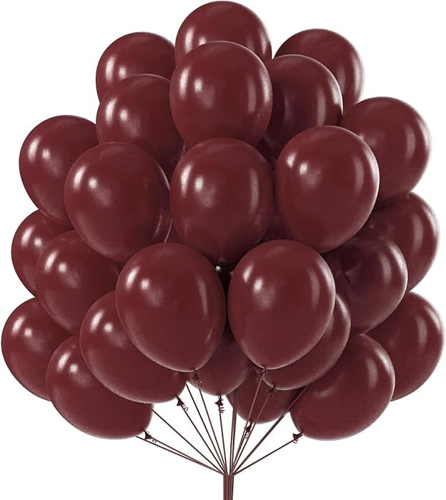 PartyWoo Retro Red Balloons, 50 pcs 12 Inch Burgundy Balloons, Maroon Balloons for Balloon Garlan... | Amazon (US)