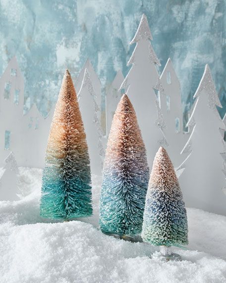 Cody Foster & Co Gradient Christmas Trees, Set of 3 | Neiman Marcus