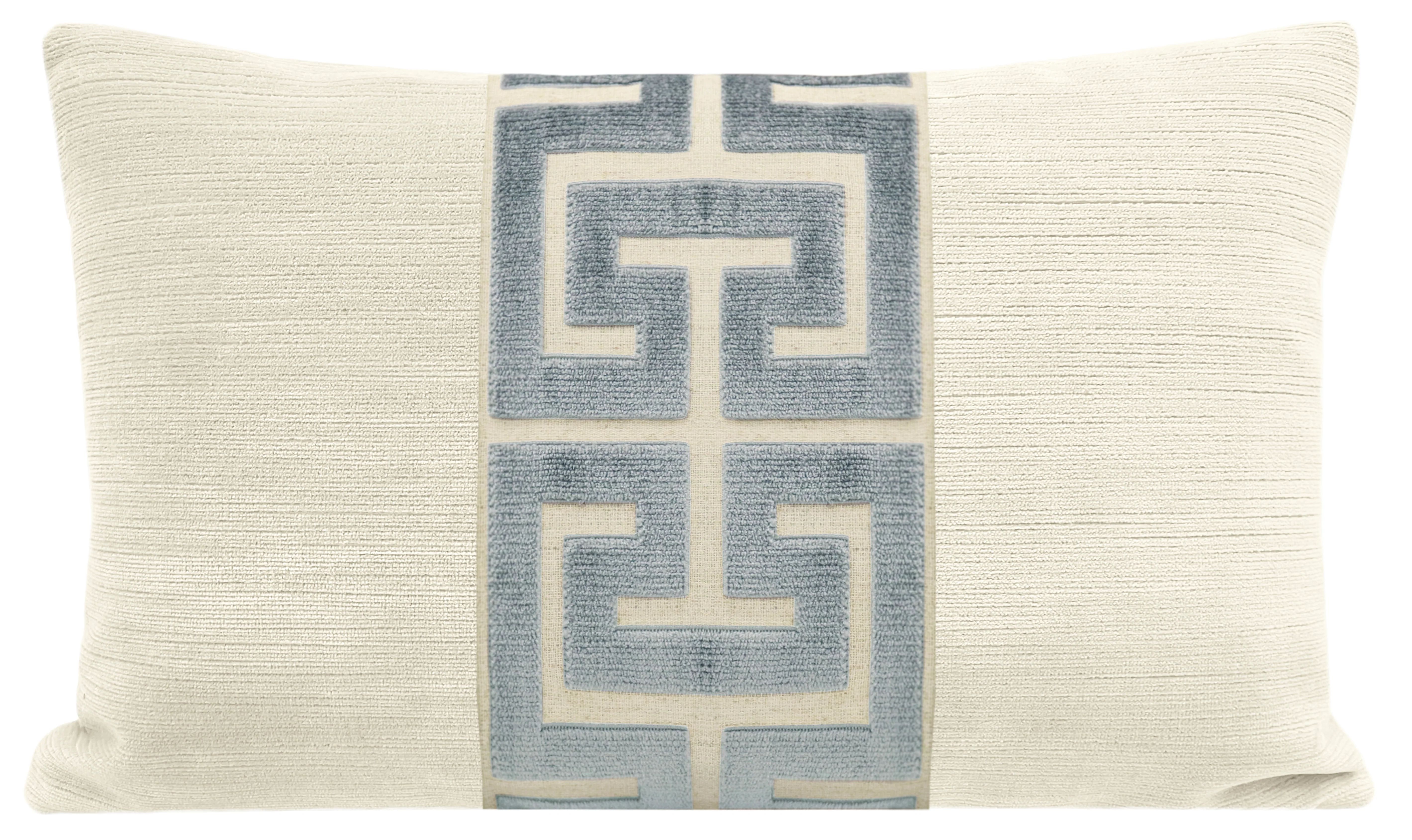 The Little Lumbar :: Strie Velvet // Cashmere + Delft Greek Trim | LITTLE DESIGN COMPANY