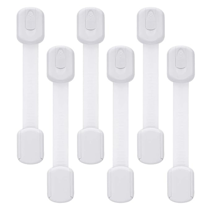 Baby Proof Cabinet Locks - 6 Pack Adjustable Child Safety Straps Used for Drawer Door Fridge Oven... | Amazon (US)