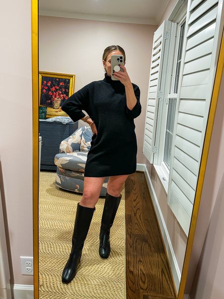 My black turtleneck sweater dress and black knee high boots are on sale! My dress comes in other colors that I’m buying today!! It’s not maternity specific but it works 7 months into my pregnancy  

I have an XS in the dress and always go up 1/2 size in the boots. 



#LTKCyberWeek #LTKshoecrush