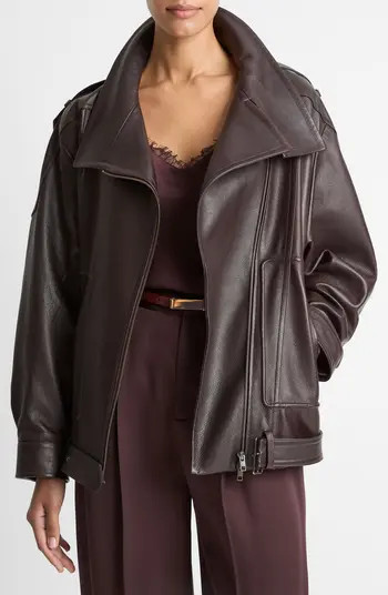 Vince Oversize Leather Biker Jacket | Nordstrom | Nordstrom